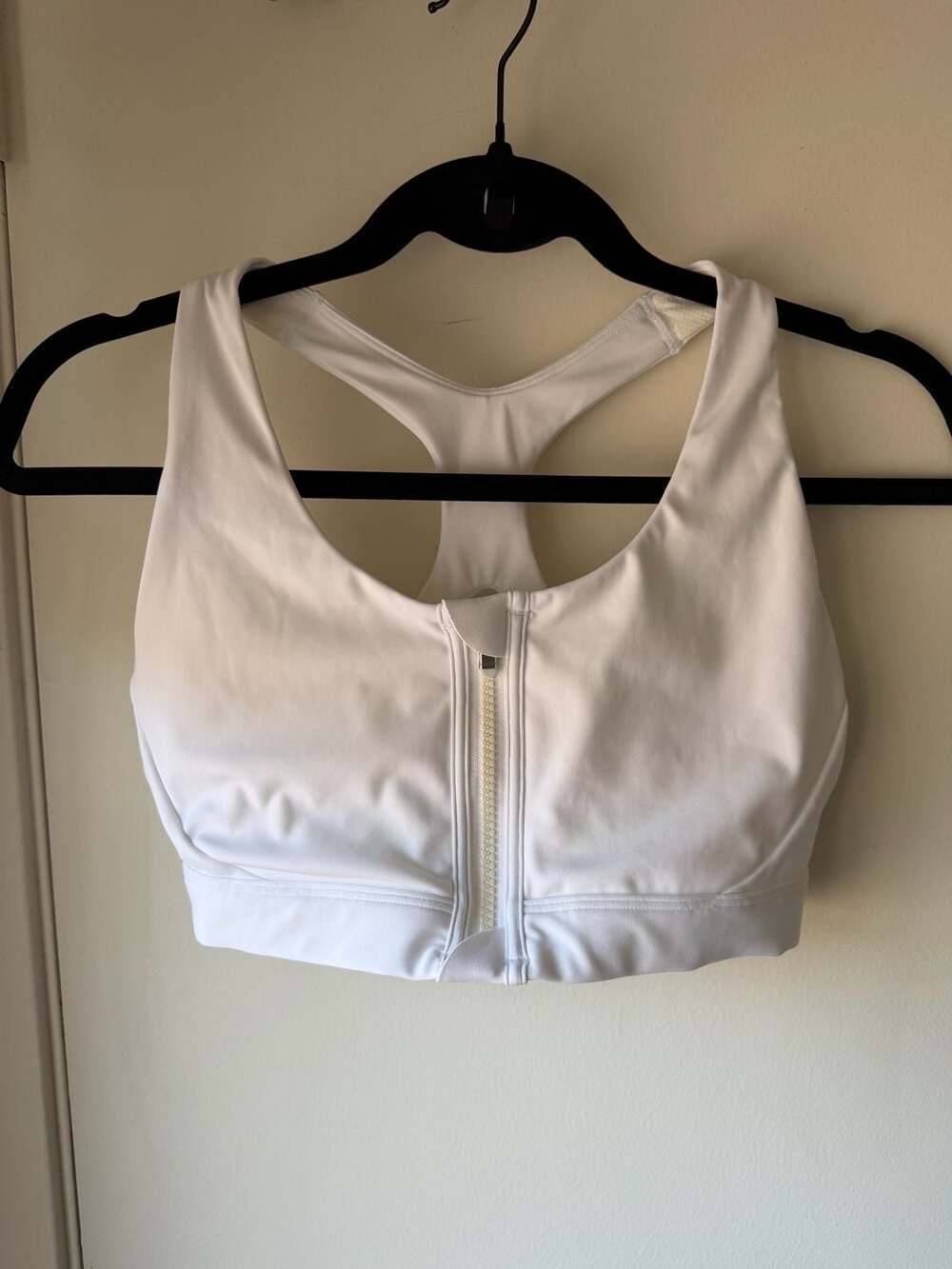 Athleta Ultimate Zip Front Sports Bra White